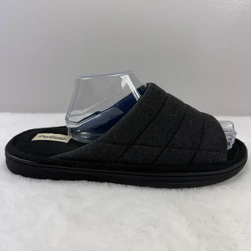 Dearfoams Men’s Cozy Comfort Knit Slip-On Gel-Infused Slippers Size 11-12